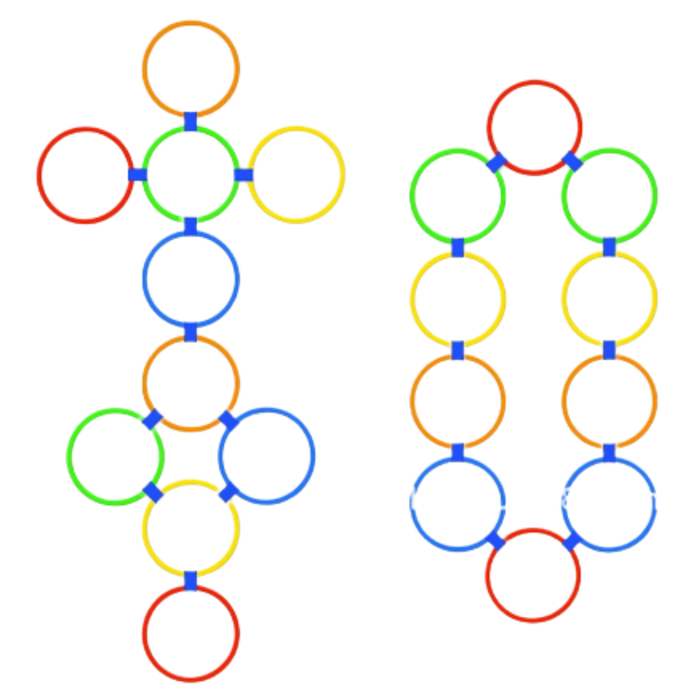 Colourful hopping rings encouraging movement and motor skills