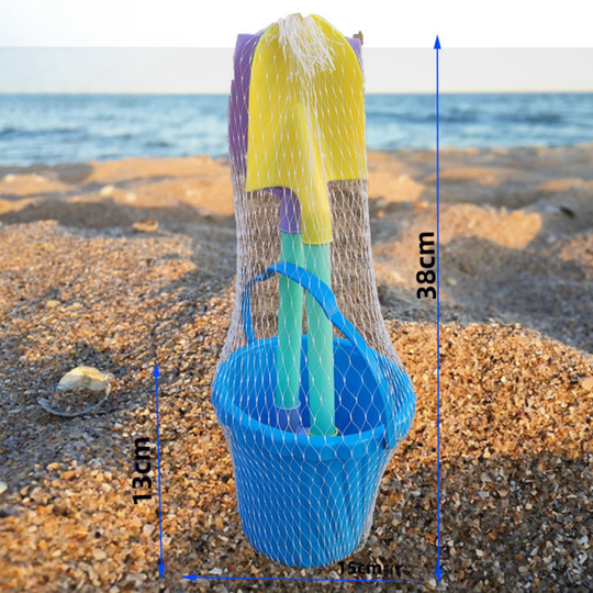 SandJoy beach toy set ribbed pattern tub 3-piece