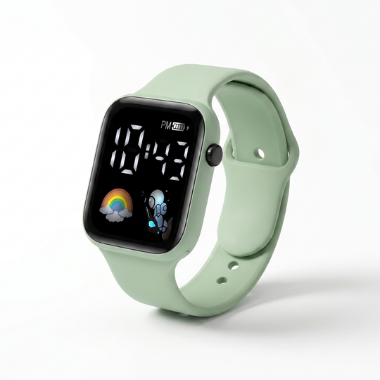 CosmoBeam green astronaut LED watch for school and free time