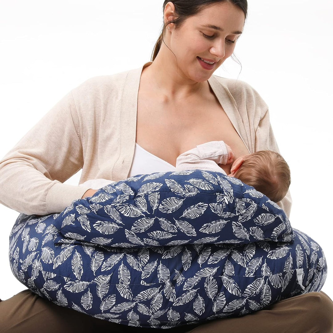 NurseNest nursing pillow navy cotton cover