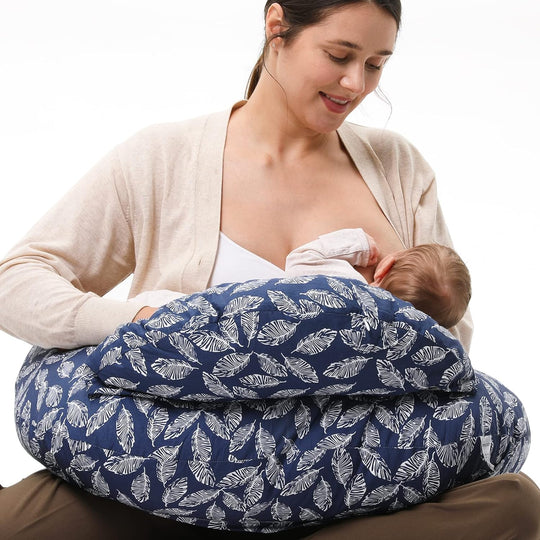 NurseNest nursing pillow navy cotton cover