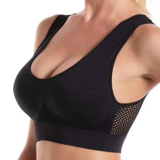 AiryLift breathable wireless lift bra black support