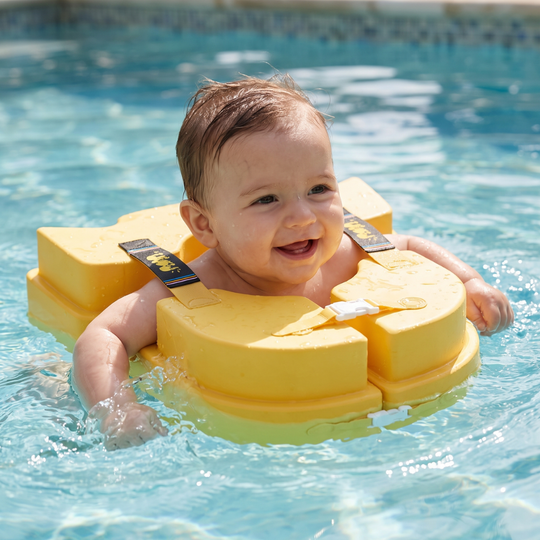 Baby swim ring with adjustable shoulder straps