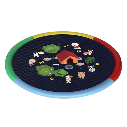 SplashTrail sprinkler mat 170 cm red house print