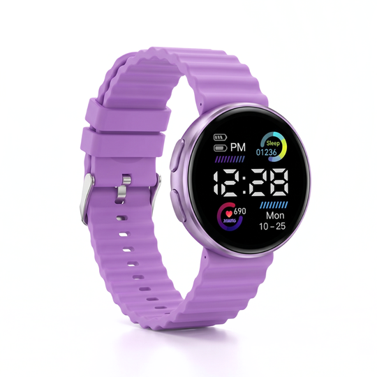 NeonRound LED sport watch purple