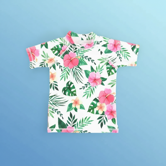 GlowDip kids swim shirt flowers