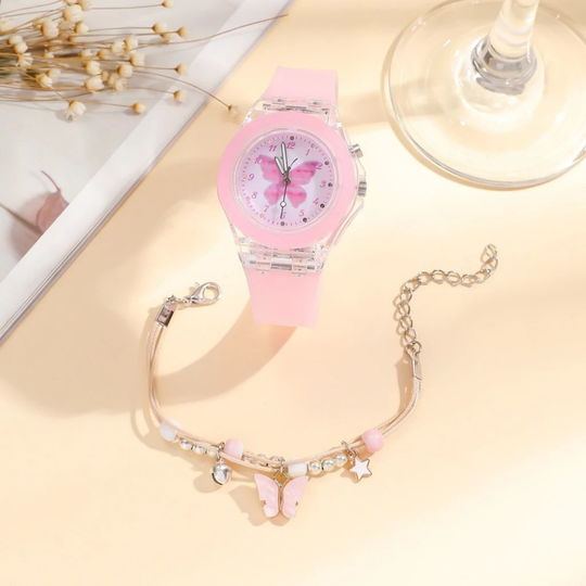 Soft skin-friendly butterfly watch set for special occasions