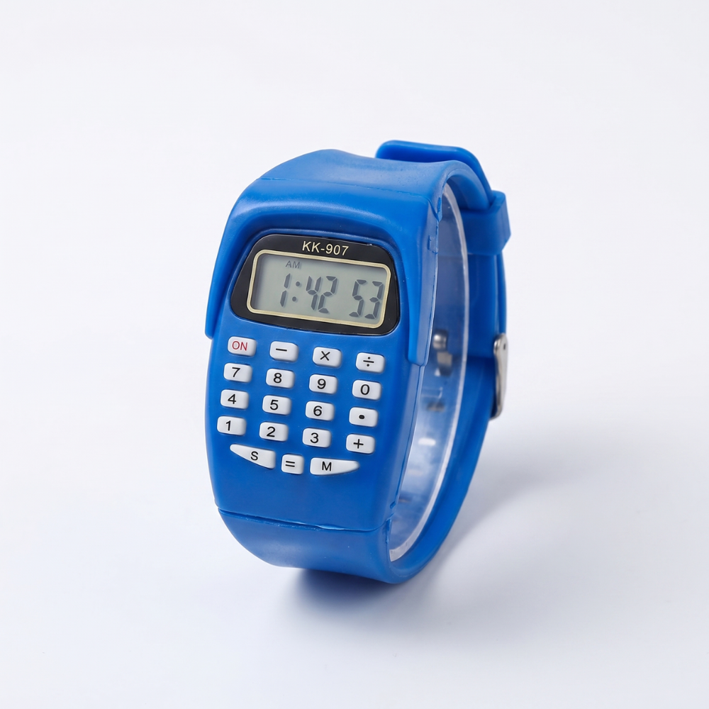JellyMath kids calculator watch blue jelly silicone