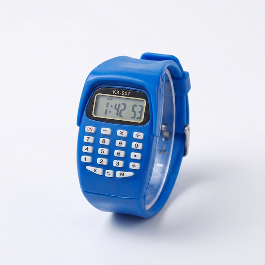 JellyMath kids calculator watch blue jelly silicone
