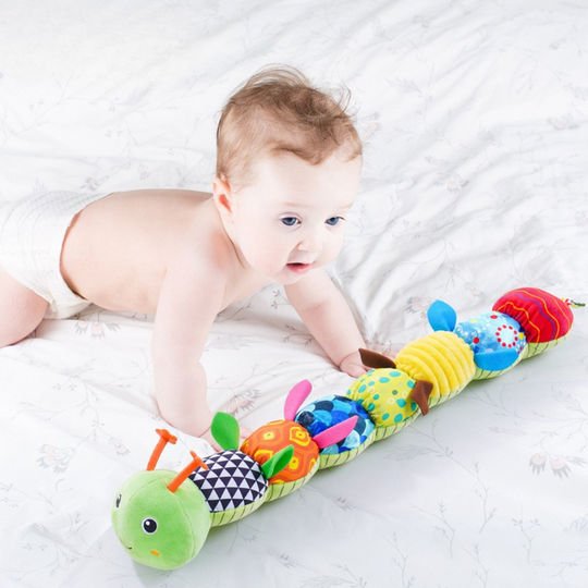 SnuggleWorm Caterpillar Baby Rattle Plush Toy — Soft Quality