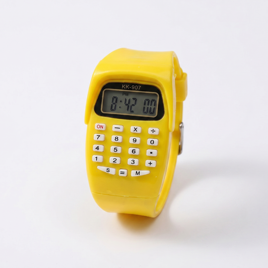 JellyMath kids calculator watch yellow jelly silicone