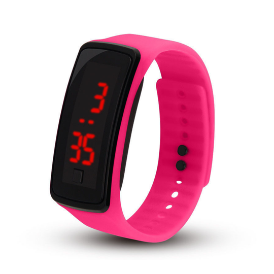FlexBeam pink LED sports watch slim and lightweight