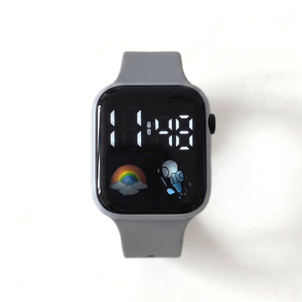 CosmoBeam grey astronaut LED watch minimalist modern style