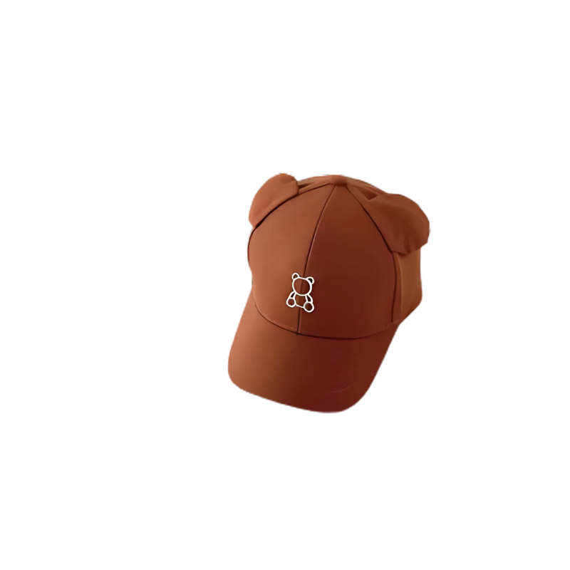 CubCap baby sun hat with bear ears coffee