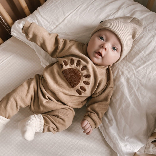 Comfortable waffle baby outfit for everyday adventures