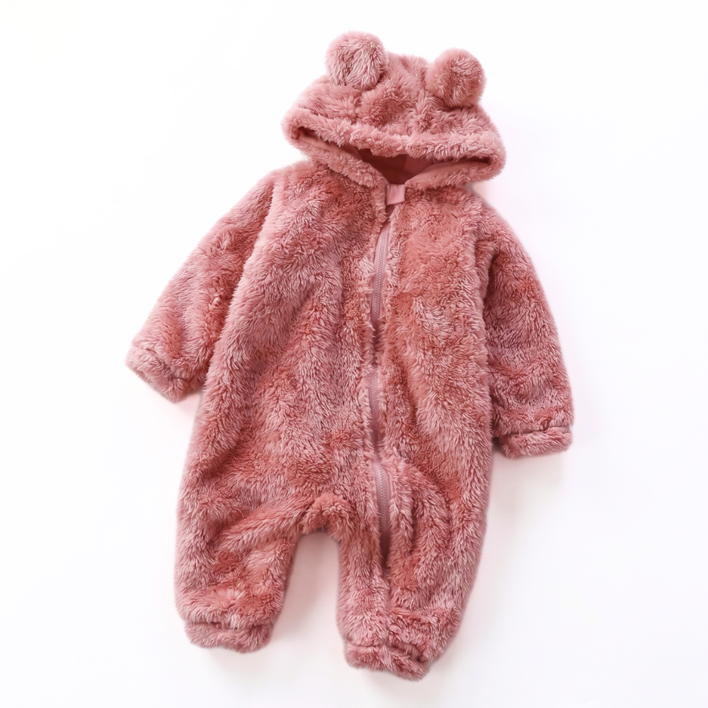 BearHug baby onesie with cute bear ears hood