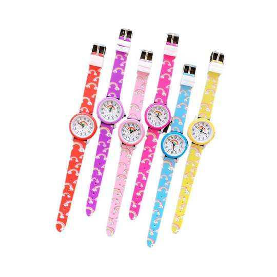 BrightBeam rainbow kids watch with colourful playful dial