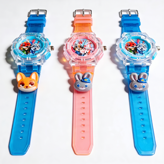 Soft silicone band kids LED watch with adjustable buckle