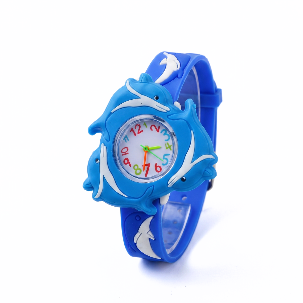 Lightweight dolphin watch with adjustable pin-buckle band