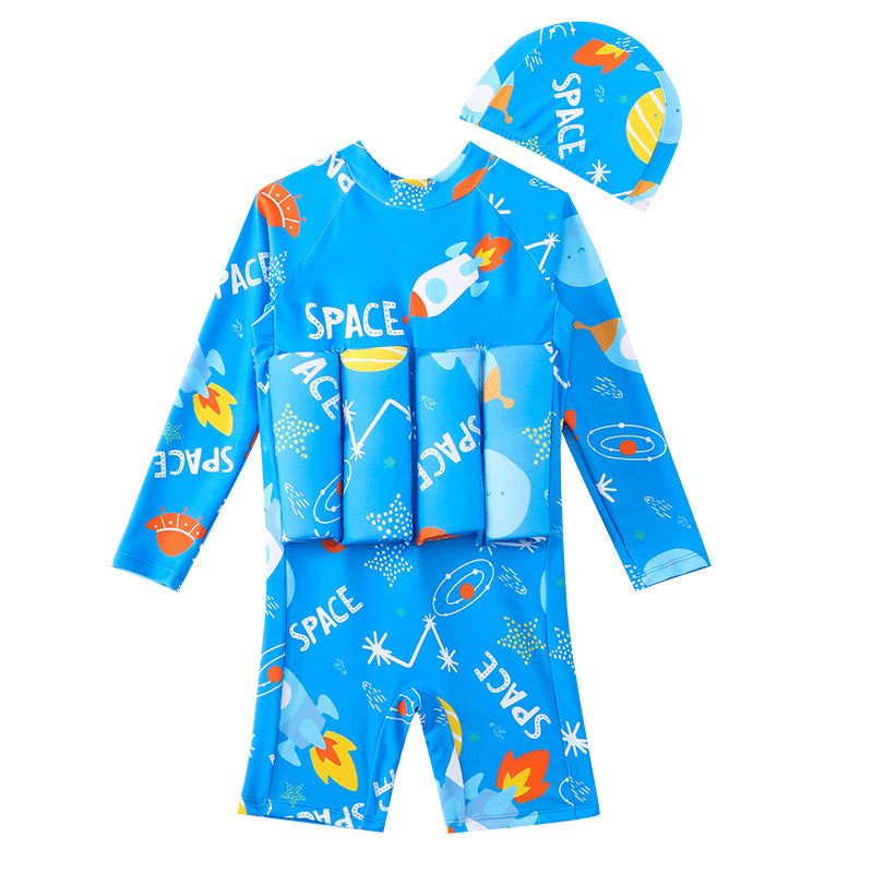 CosmoFloat kids float swimsuit space print with cap