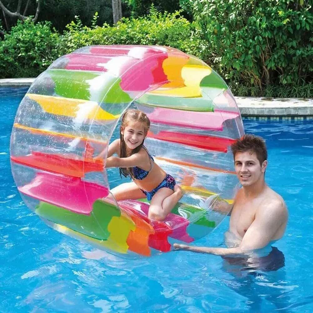 Durable inflatable roll wheel for garden fun