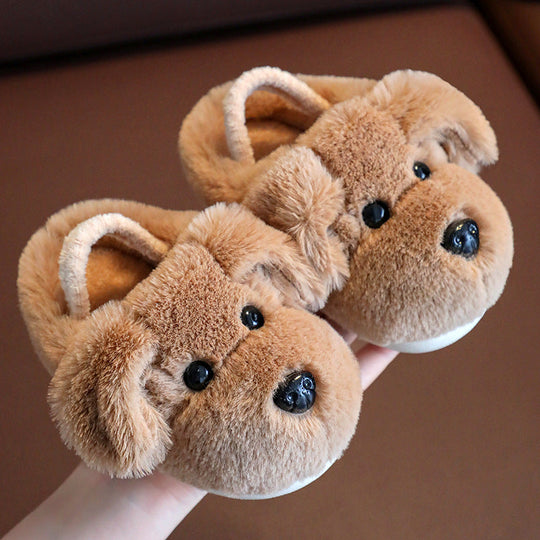 SnuggleStep Puppy Plush Toddler Slippers — Cozy Indoor Comfort