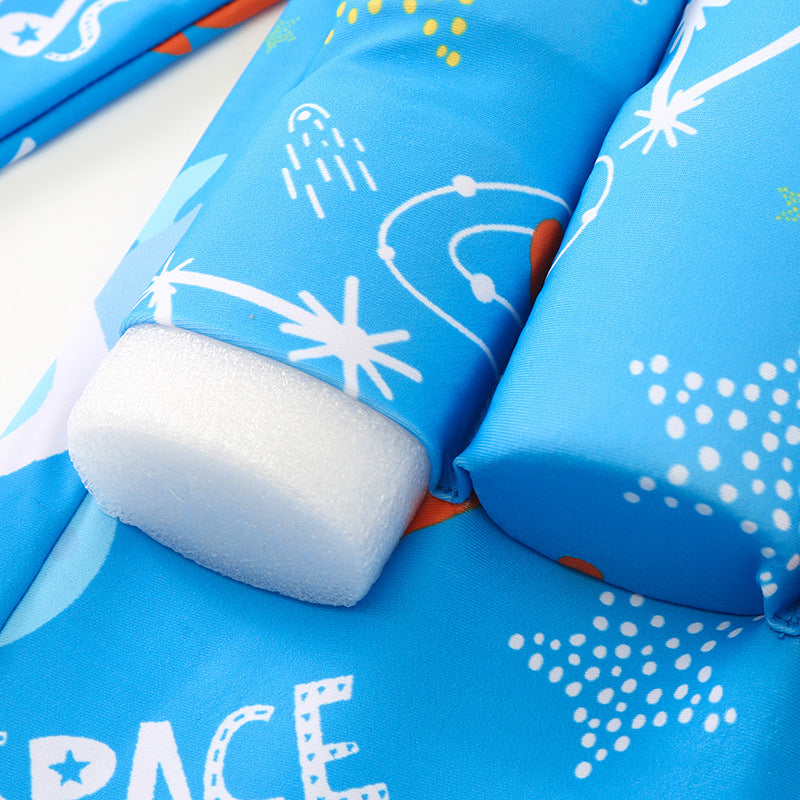 Rocket and planet print swimsuit sparking imagination
