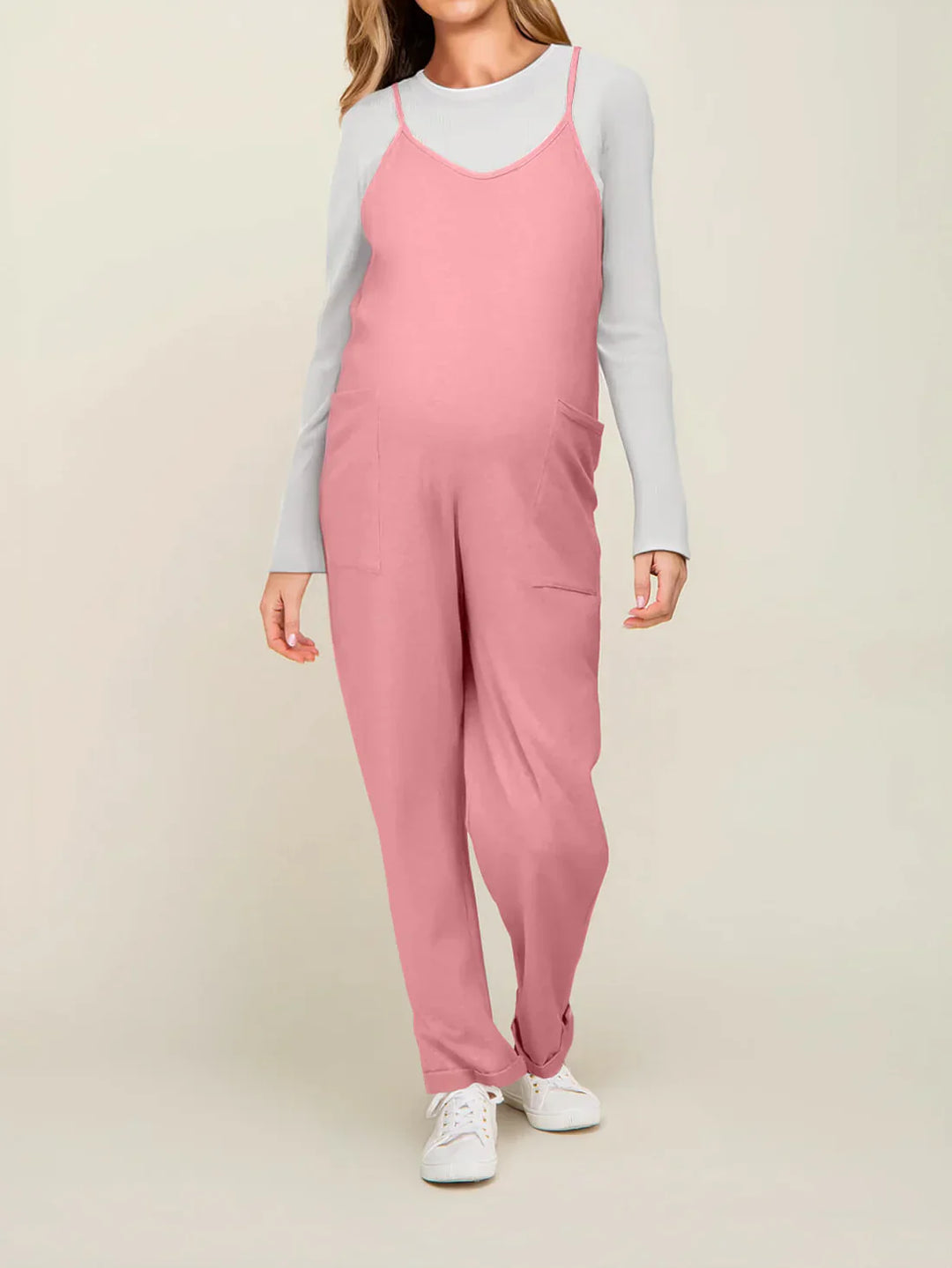 MamaOne maternity jumpsuit pink relaxed fit