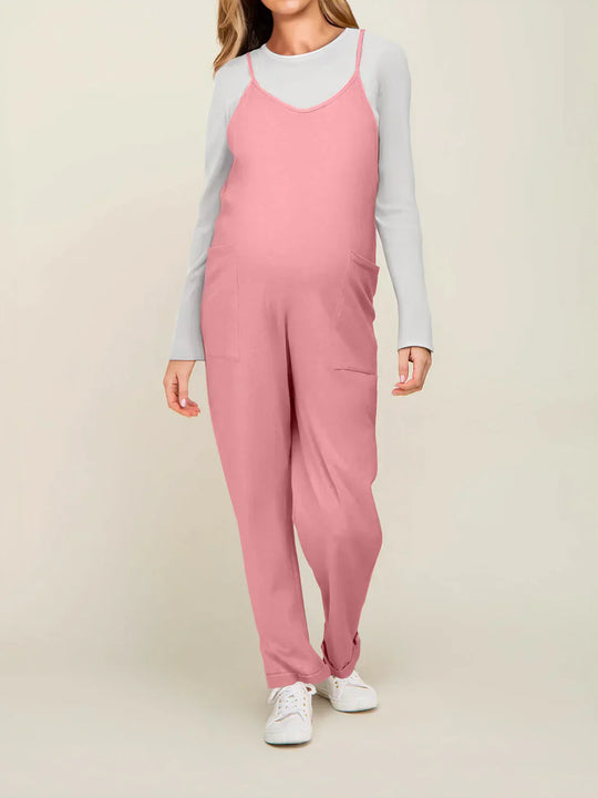 MamaOne maternity jumpsuit pink relaxed fit