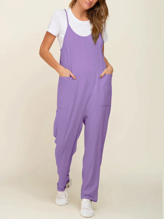 MamaOne maternity jumpsuit light purple relaxed fit