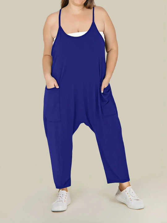 MamaOne maternity jumpsuit royal blue relaxed fit