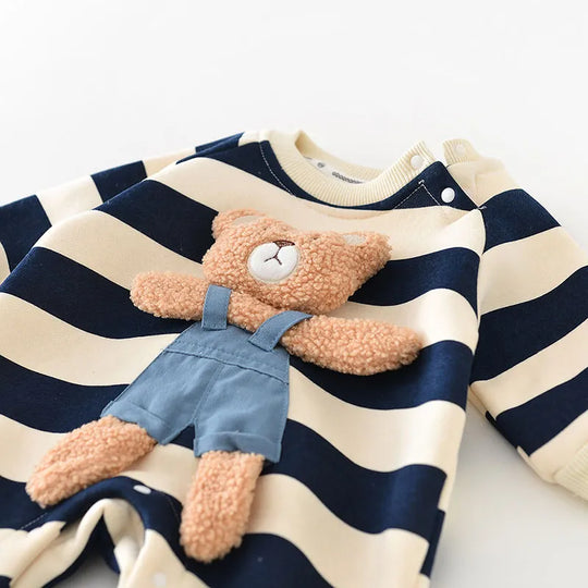 Cozy knit baby romper gentle on sensitive skin