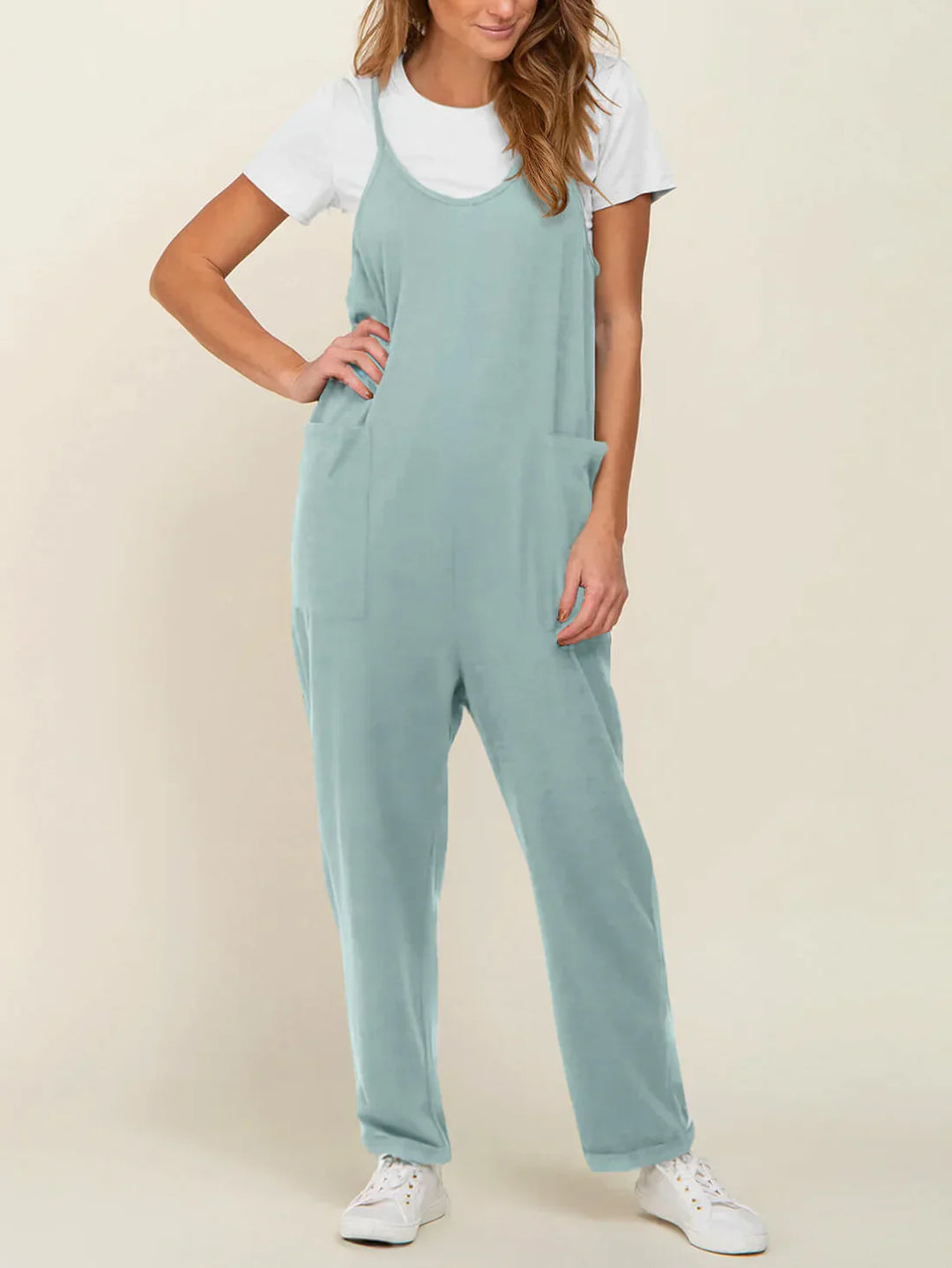 MamaOne maternity jumpsuit mint green relaxed fit