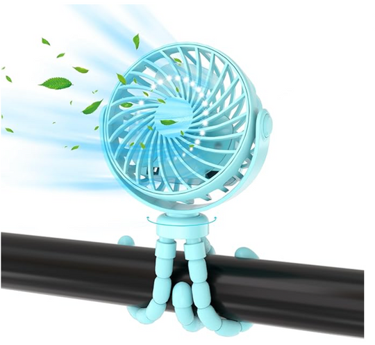 BreezyTot bladeless stroller fan blue