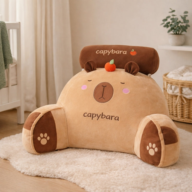 CappyNest Capybara Backrest Cushion for Kids — Modern Support & Calm Quality