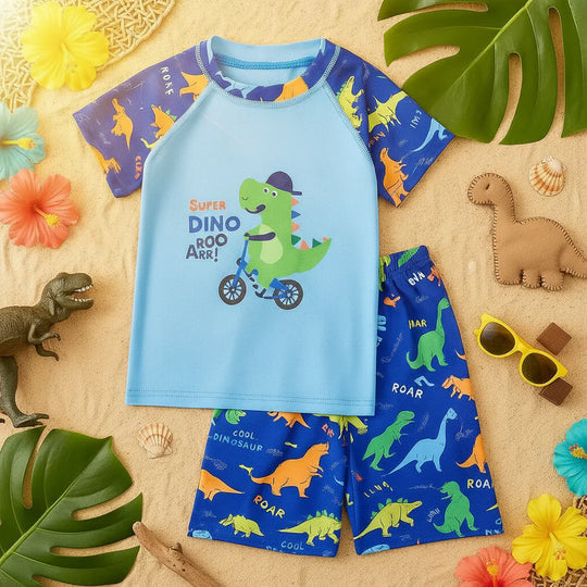 RayNest kids UPF swim set shirt and shorts