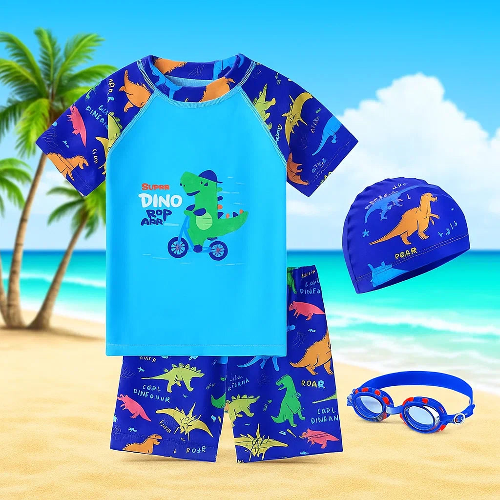 RayNest kids UPF swim set with cap and goggles