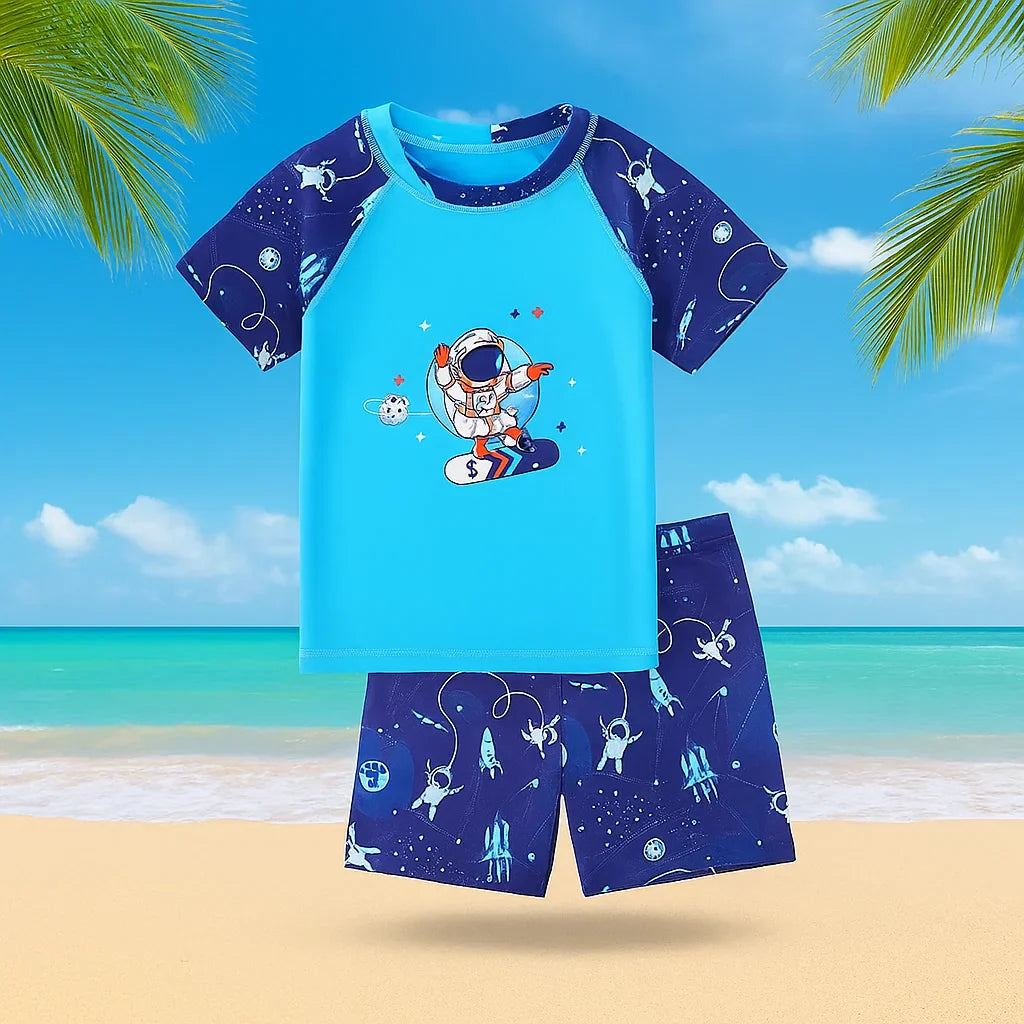 Colorful UPF swimsuit for swimming lessons