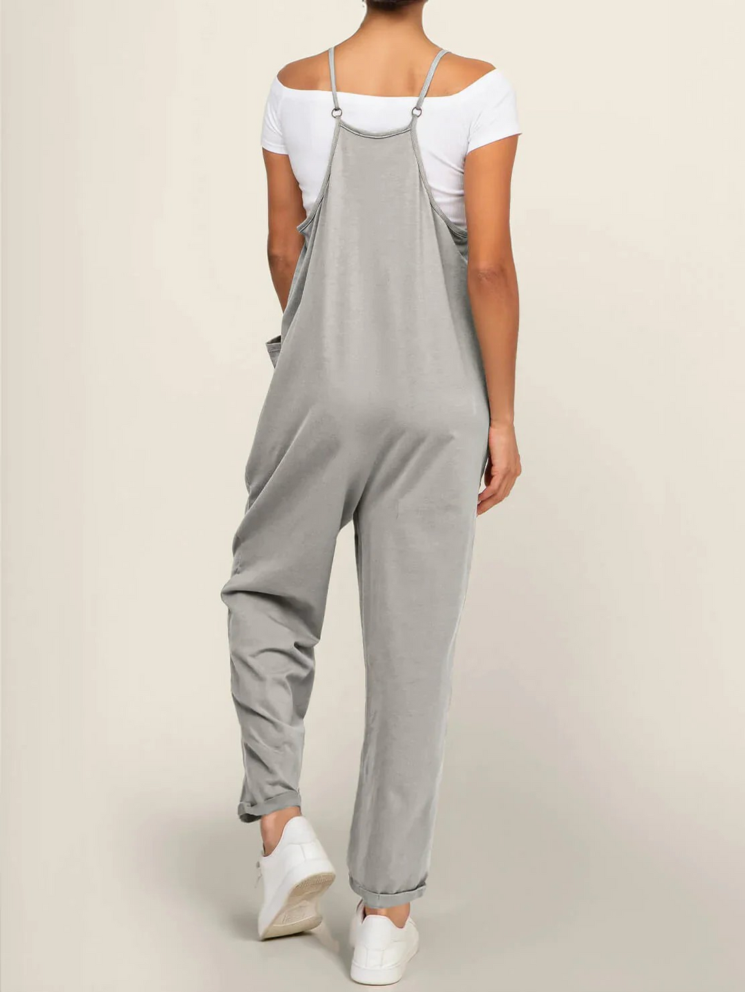Breathable cotton blend maternity jumpsuit for bump