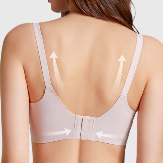 Maternity nursing bra back view with adjustable closure