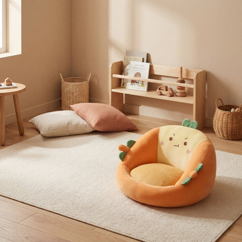 Mila Carrot Modern Seat Plush Toy — Toddler Plush Seat Quality