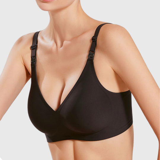 Maternity nursing bra with one-hand clip-down cups