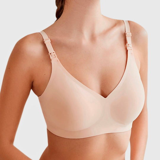 Wireless maternity bra with pre-shaped supportive cups