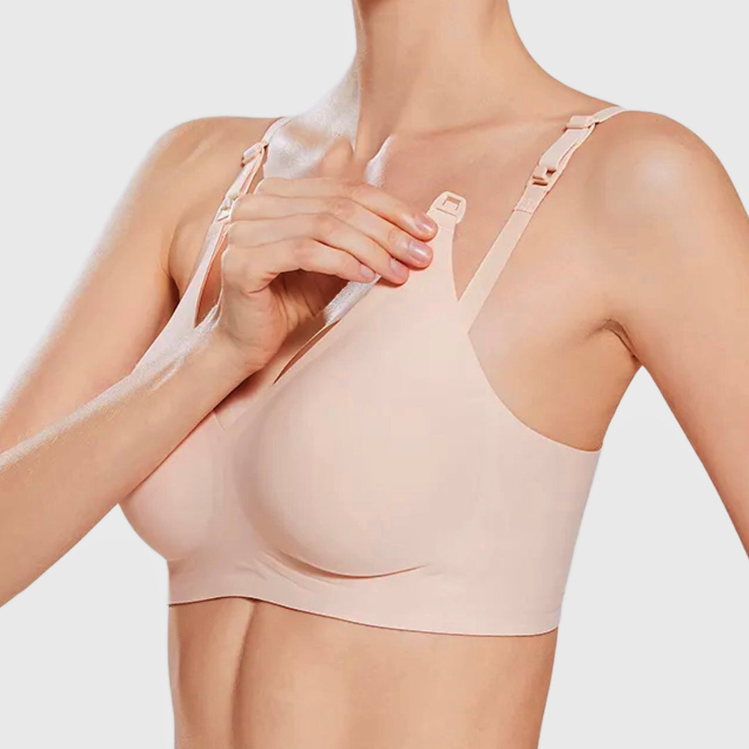 Nursing bra with easy discreet feeding clips