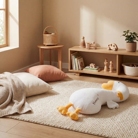 Modern Long-Neck Goose Plush Toy, Kids Body Pillow — Calming Quality