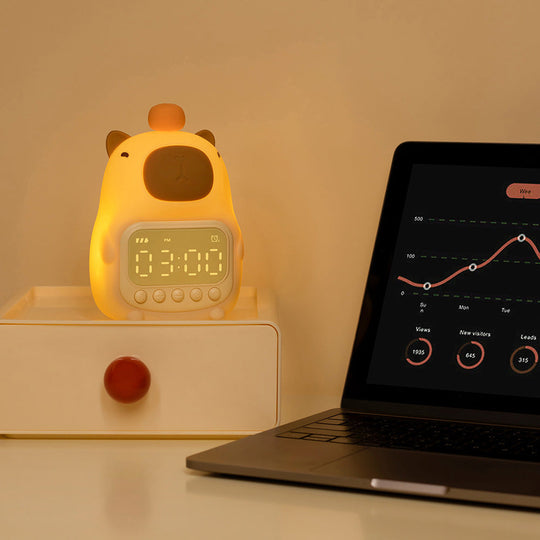 CapyTime Glow Buddy Baby Night Light Alarm Clock — Modern Quality