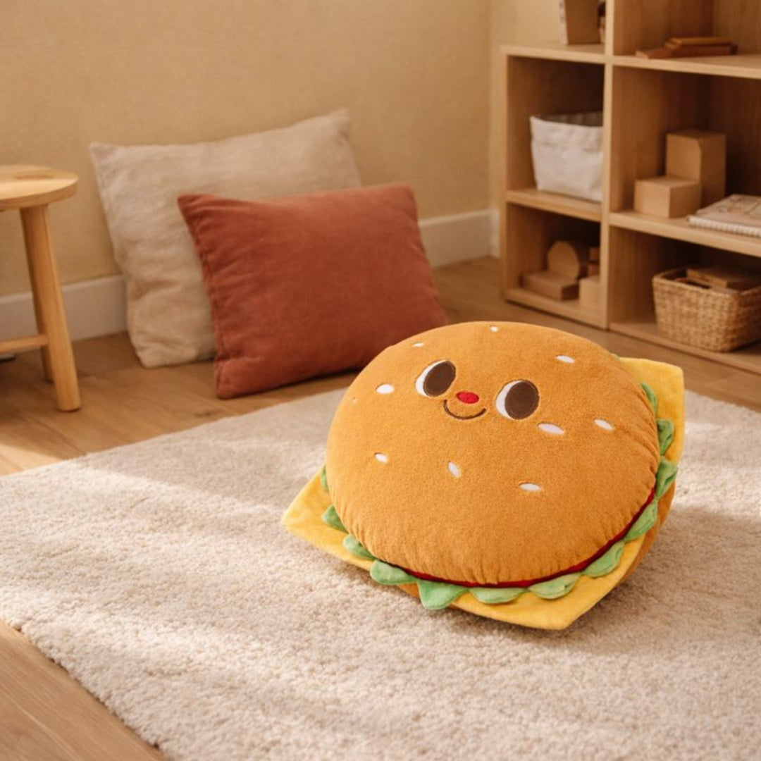 Happy Burger Plush Toy Kids Soft Toy — Modern Quality Friend