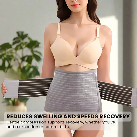 Postpartum belly band giving reassuring core support