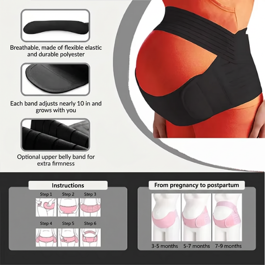 Maternity belt staying invisible under clothing