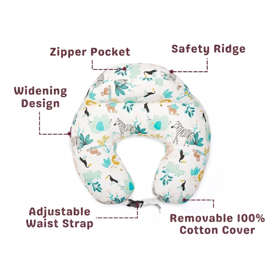 Nursing pillow supporting relaxed feeding moment